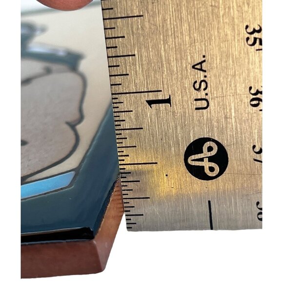 Signed L Kuhne Handmade Ceramic Tile Trivet 6x6 Wedding Vase Legend Southwest - Picture 5 of 5